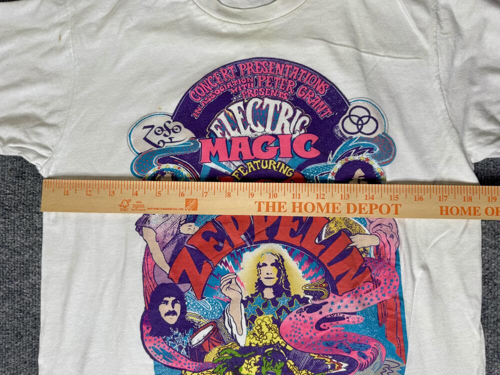 Led Zeppelin Shirt Mens Medium White Tultex Electric Magic Concert Graphic Tee - Picture 10 of 15